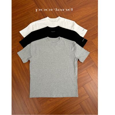 [落肩短宽]Poorland弹力摩登棉短宽廓形显壮夏季运动短袖T恤CT13