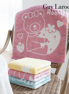韩国进口Macron粉彩小熊纯棉吸水面巾加大加厚柔软全棉洗脸毛巾女