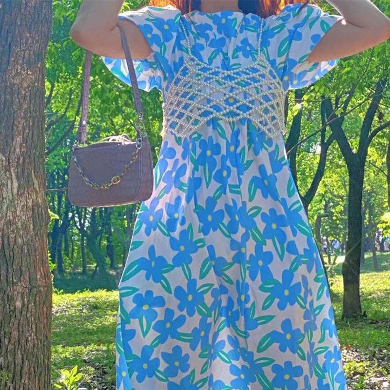 珍珠吊带上衣镂空时尚网格百搭