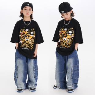 街舞服装 hiphop童装 男童 套装 哈尼酷街舞儿童潮服酷帅嘻哈炸街美式