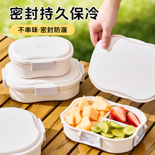 分格餐盒食品级便携水果便当盒户外出游野餐密封盒食品保冷保鲜盒