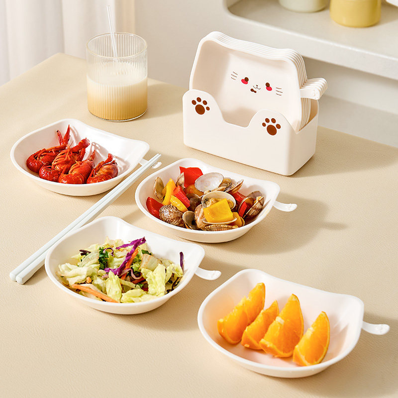 卡通吐骨碟家用塑料骨头盘食品级水果盘碟桌面小菜碟时尚厨房餐盘