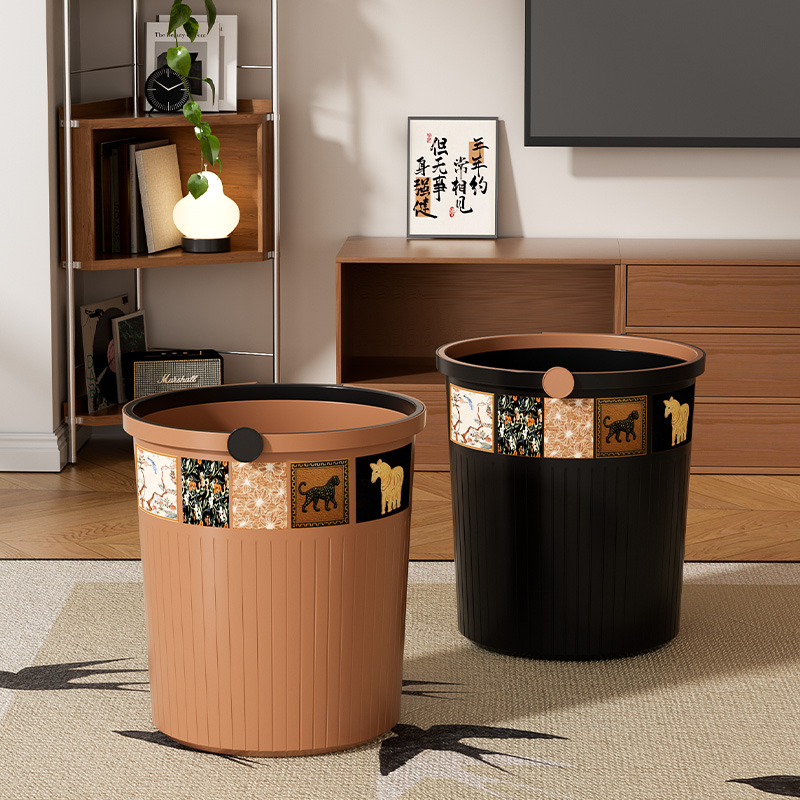 中古风垃圾桶家用大号高颜值厨房客厅厕所卫生间简约卧室轻奢纸篓