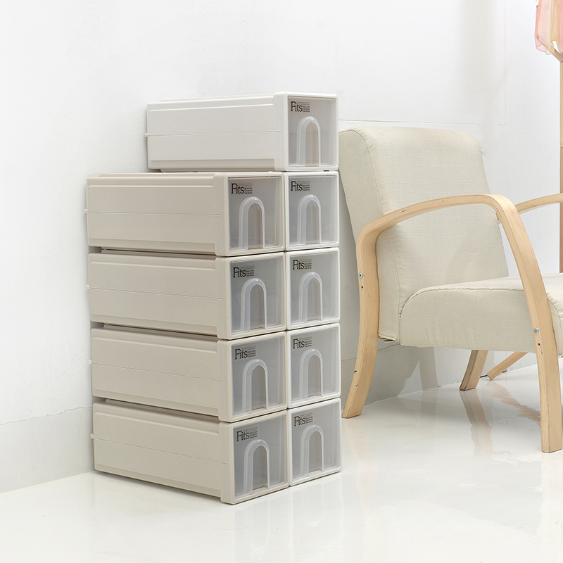 夹缝收纳柜多层抽屉式家用储物整理柜透明置物架可叠加大号收纳盒