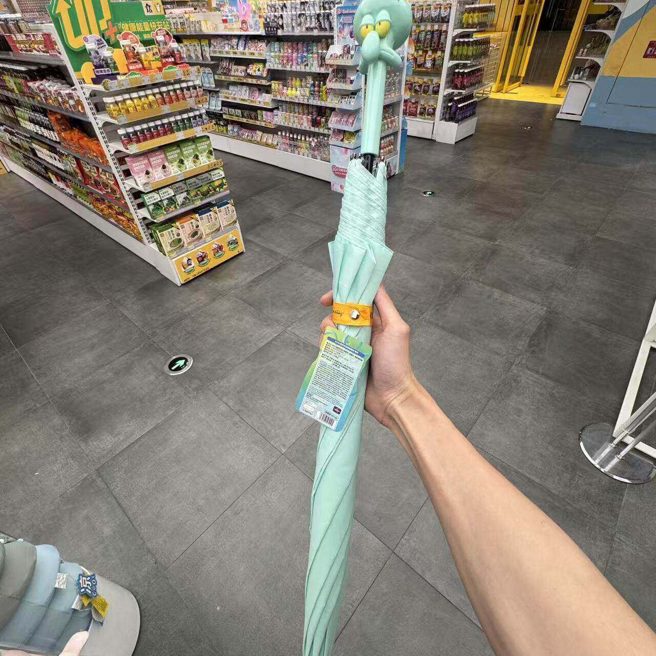 卡通章鱼哥造型创意直柄伞晴雨两用黑胶防晒不锈钢伞杆便携雨伞