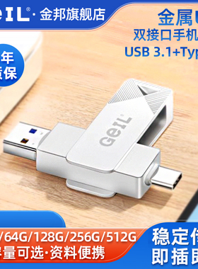 GEIL金邦GP100优盘u TypeC双接口512g大容量手机电脑两用安卓华为