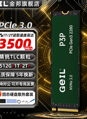 GEIL金邦P3P tlc颗粒pc3.0固态硬盘1t2t 512G台式电脑ssd笔记本m2