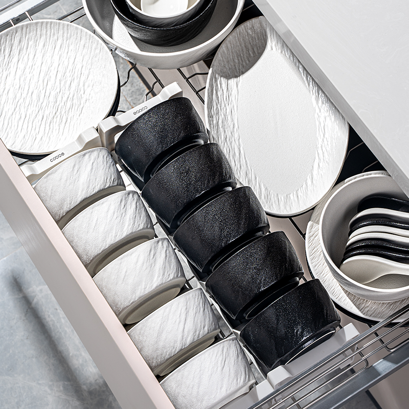 2026新款日式釉下彩黑白混色碗碟套装家用高级感陶瓷餐具乔迁送礼,餐饮具,碗,淘宝优惠券,粉丝福利购,淘宝优惠卷