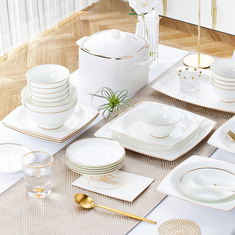 碗碟套装家用轻奢2026新款高颜值景德镇陶瓷餐具碗盘组合乔迁礼物