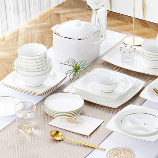 碗碟套装家用轻奢2026新款高颜值景德镇陶瓷餐具碗盘组合乔迁礼物