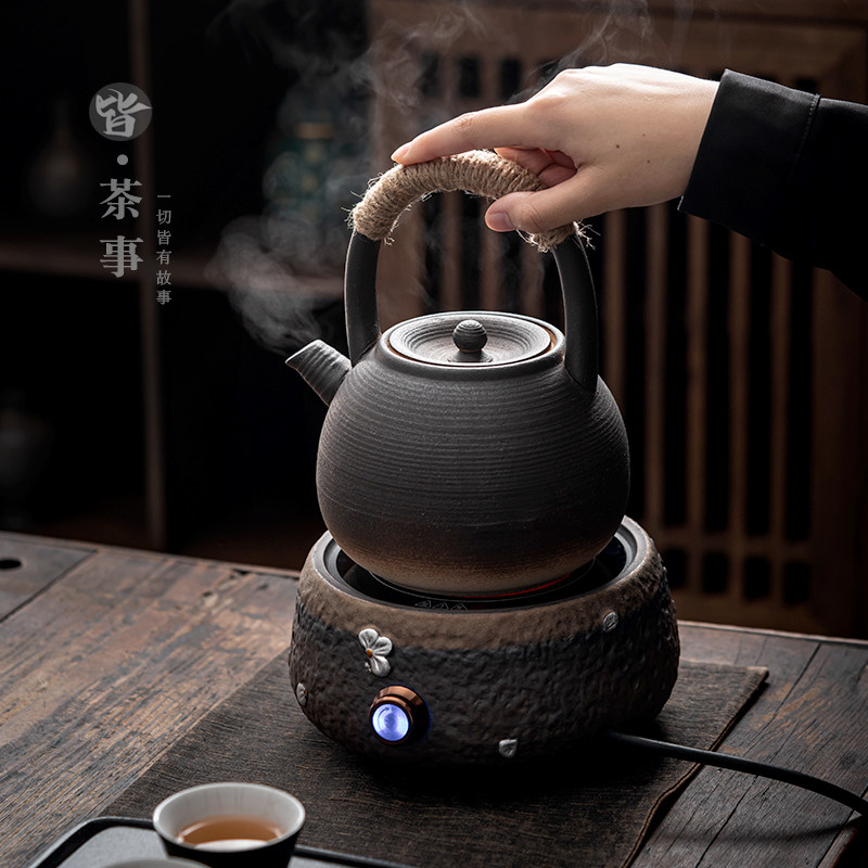 中式电陶炉煮茶器套装大容量煮茶壶复古功夫茶具家用花茶烧水茶炉