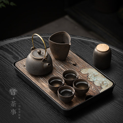 复古茶盘茶壶陶瓷茶杯