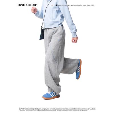 OWOX 户外设计感哈苏线撞色运动卫裤女秋季直筒宽松百搭休闲裤子