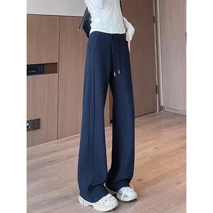 女童加绒裤子一体绒2025新款秋冬季初中生女孩窄版直筒卫裤大童装