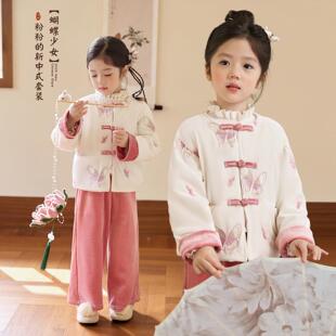 小O宝童装 宝宝新中式拜年服女套装2026新款女童过年国风新年外套