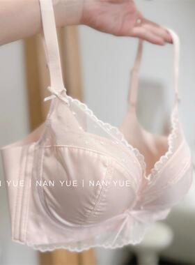 AUE南玥纯欲法式小胸聚拢内衣女薄无钢圈蕾丝防下垂文胸罩套装