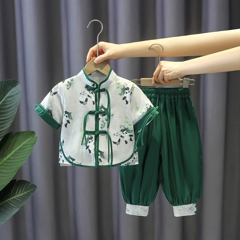 男童汉服2025新款国风唐装女童超仙裙子套装夏季薄款新中式两件套