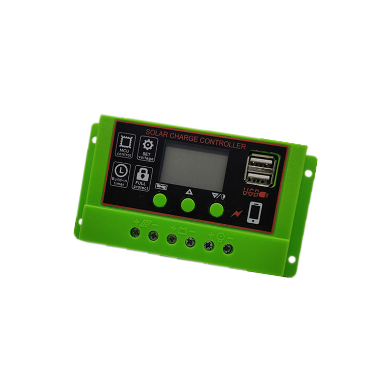 绿壳黑面12V24V10A 20A30A太阳能控制器液晶显示太阳能充电控制器