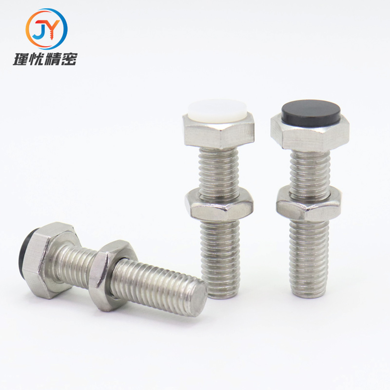 止动螺栓SUST带聚氨酯缓冲螺丝外六角带挡块PSST3/4/5/6/8/10/12