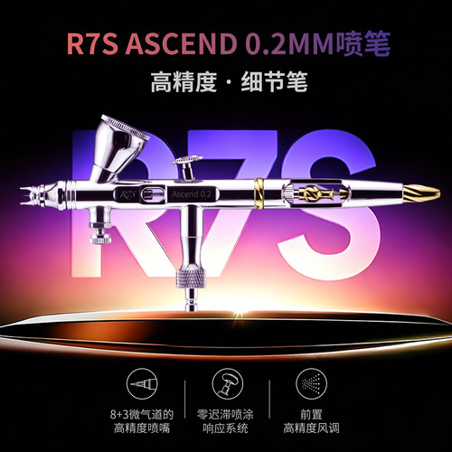 派乐事R7S双动0.2喷笔高达军模