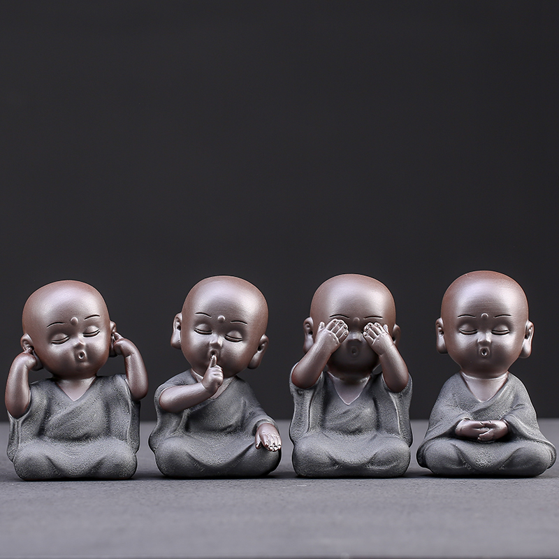 久造紫砂茶宠创意摆件和尚不动