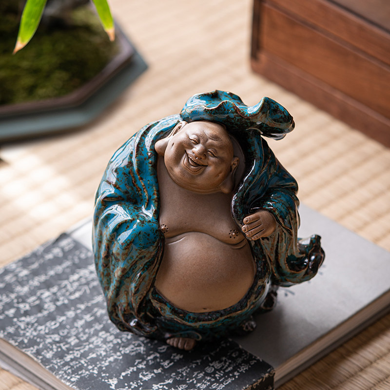 陶瓷禅意弥勒佛摆件大肚笑佛