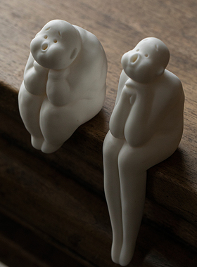 九造创意抽象陶瓷人物饰品现代简约家居工艺客厅书房盆景饰品