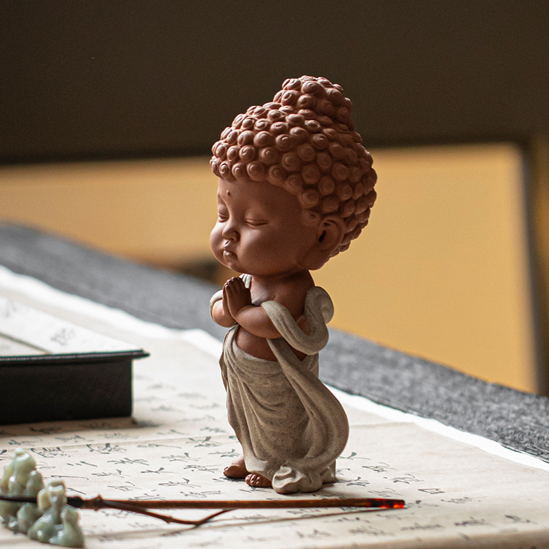 久造中式陶瓷宝宝佛禅意摆件
