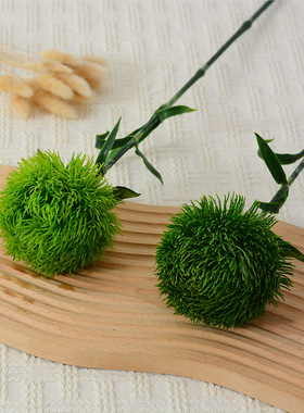 仿真绿石竹软胶手感高品质软装花艺现代家居插花摆件葱球毛球绿植