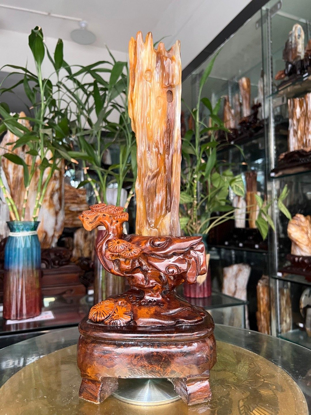 树化玉硅化木摆件冰种木化石400135客厅木化玉缅甸树化石客厅奇石