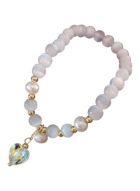 恋约猫眼石爱心手链女高级感手串