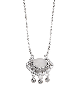 恋约女平安锁项链玉石吊坠锁骨链