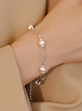 恋约女珍珠手链蛇骨链
