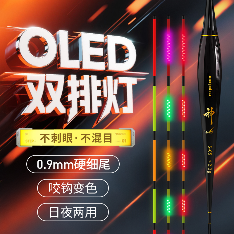 咬钩变色超亮双排LED夜光漂