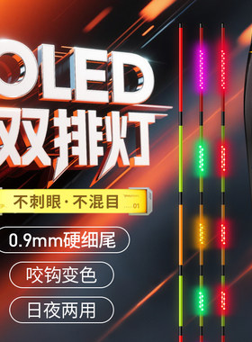 咬钩变色超亮双排LED夜光漂