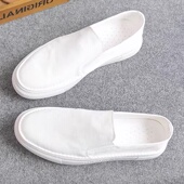 运动休闲乐福鞋 白色帆布鞋 男透气2025新款 百搭小白鞋 男一脚蹬韩版