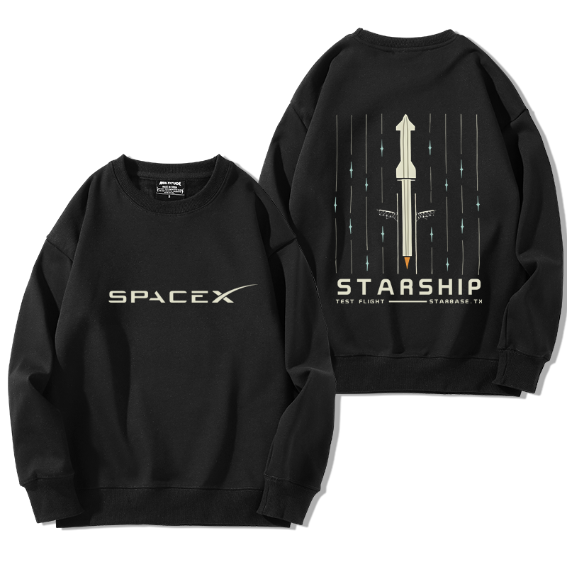 SpaceX Starship星舰首发马斯克猛禽发动机卫衣飞船火星移民衣服
