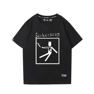 欧美乐队Buckethead桶哥短袖男Guns N' Roses枪花摇滚吉他手T恤潮