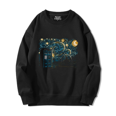 神秘博士时空机器天使圆领卫衣