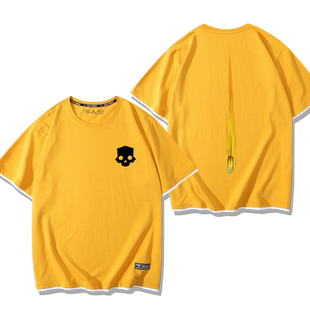 绝地潜兵2飞鹰地狱潜者ps5游戏周边假两件短袖男女夏季纯棉T恤衫