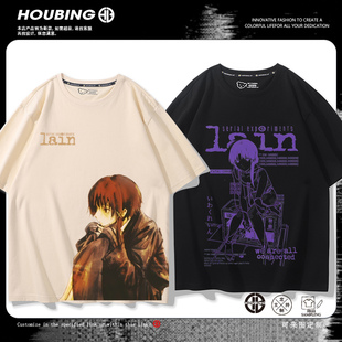 岩仓玲音lain周边短袖男女学生夏季二次元宽松百搭休闲可爱t恤衫