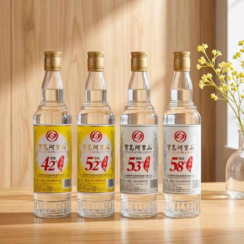 宝岛阿里山高粱酒银标600ml/瓶纯粮食台湾高粱酒口粮光瓶酒水金标