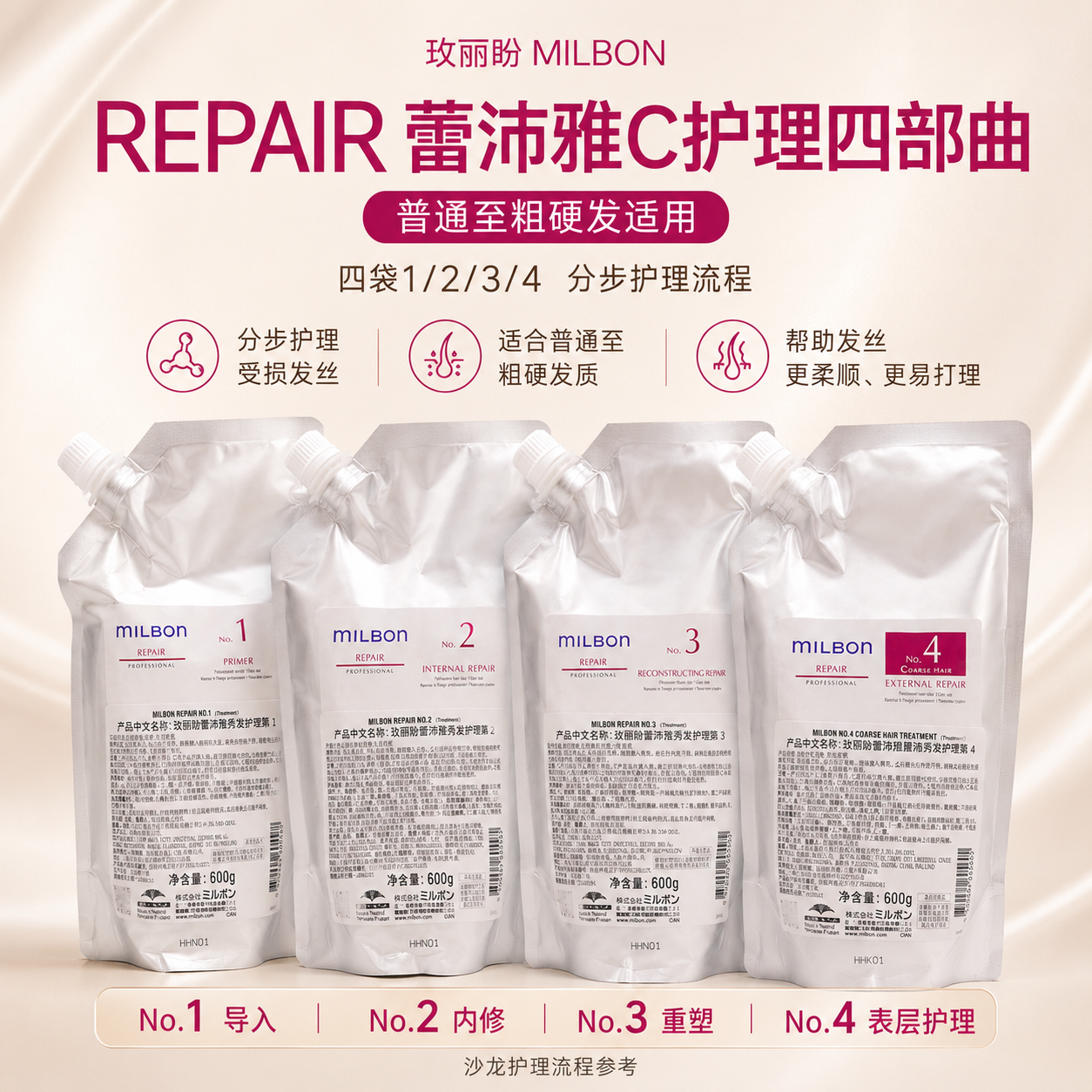 玫丽盼多种发质修护受损护理发膜