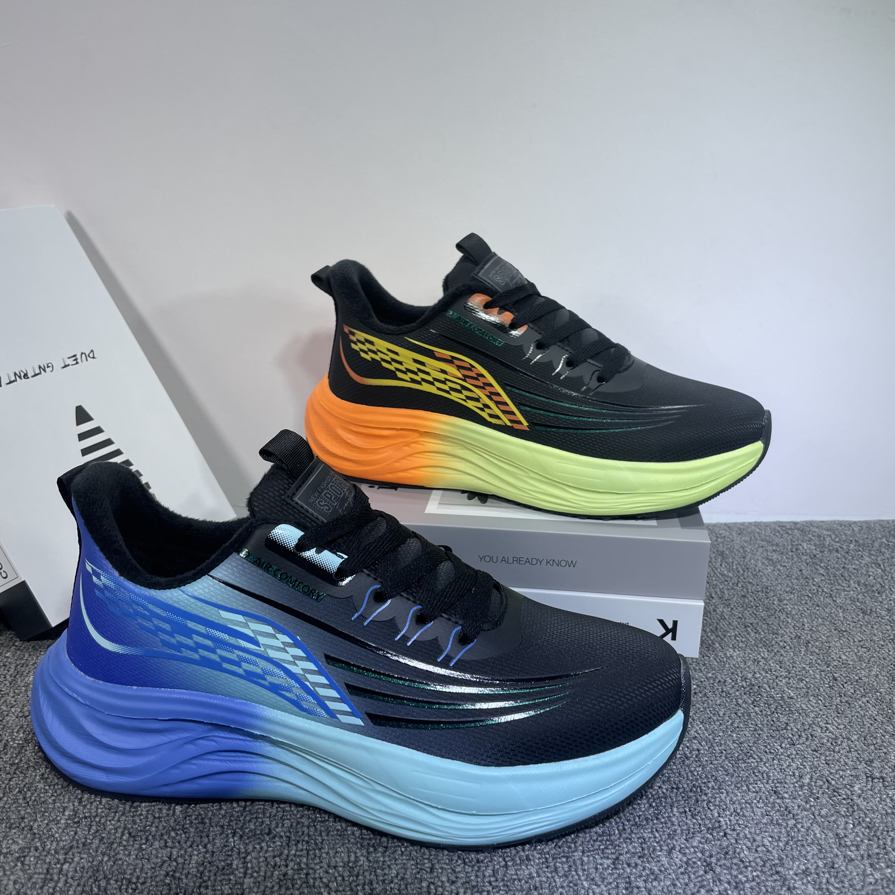 冬季加绒保暖棉鞋减震软底专业跑步鞋男女款皮面运动鞋耐磨潮鞋