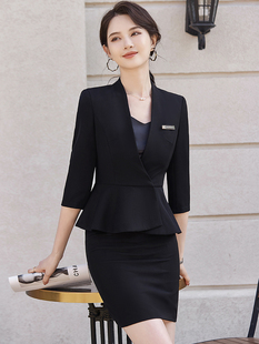 职业中袖西装套装女春夏季高端气质女神范美容院工装珠宝店工作服