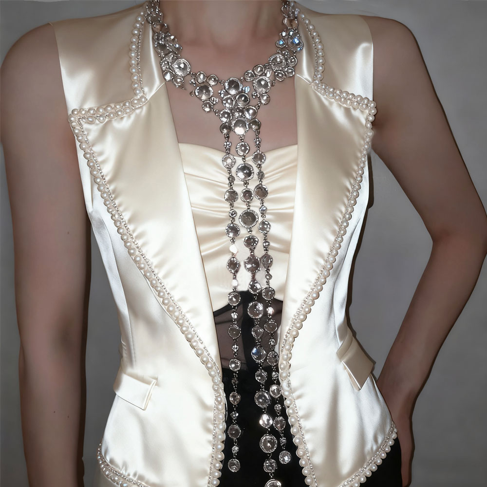 重工超闪满钻流苏长款项链女