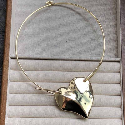 轻奢高级感金属大爱心项链颈链女