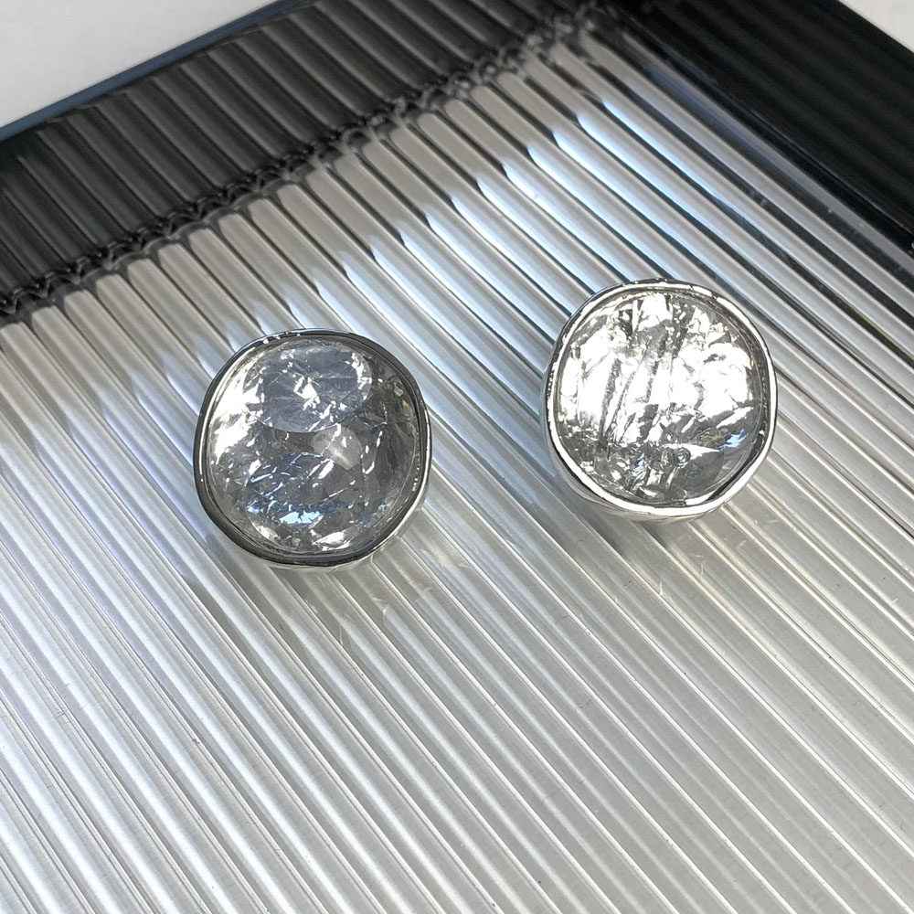 时尚轻奢金属树脂圆形耳钉耳环女