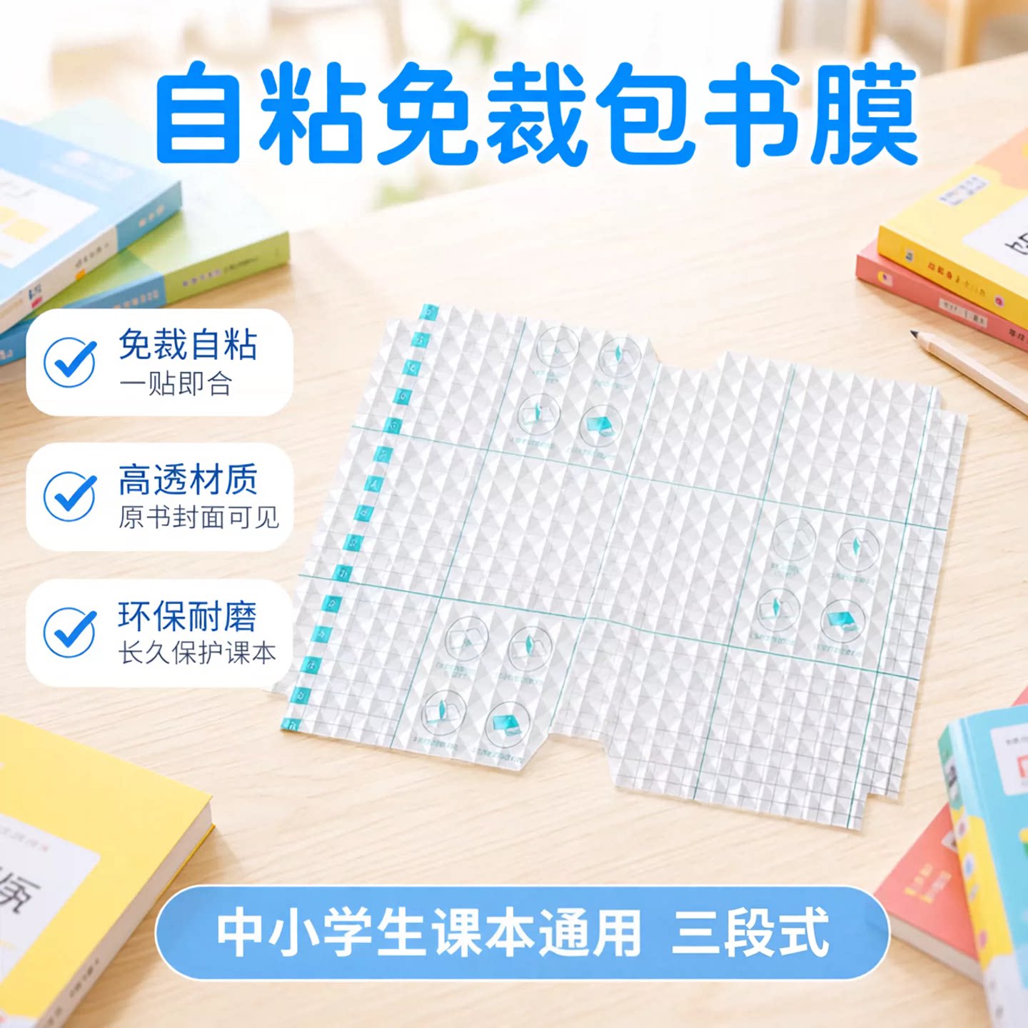 书皮自粘透明磨砂包书贴纸
