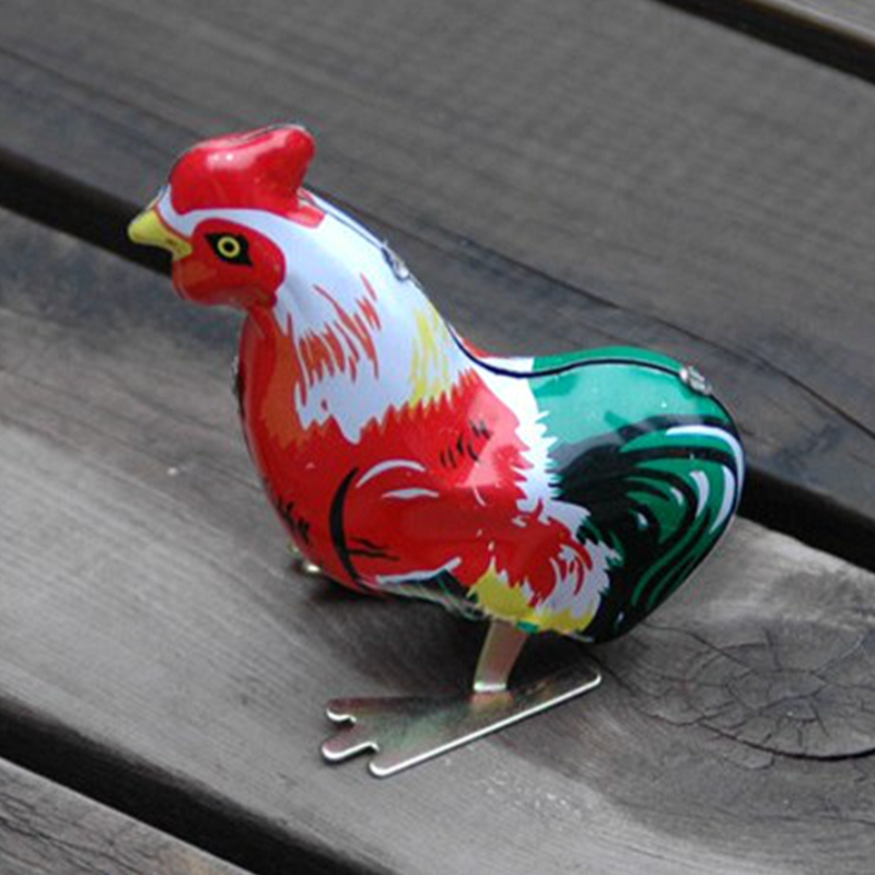 80后怀旧铁皮玩具发条青蛙老鼠公鸡坦克经典游戏